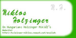 miklos holzinger business card